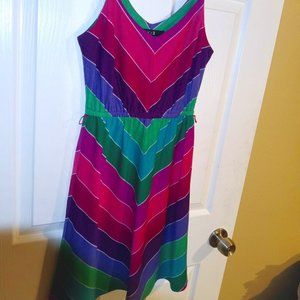 Rainbow Chevron XII Flowy Dress